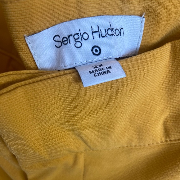 2X 🔖 SERGIO HUDSON x Target Yellow High-Waist Wide Leg Tailored Trousers - Picture 6 of 11